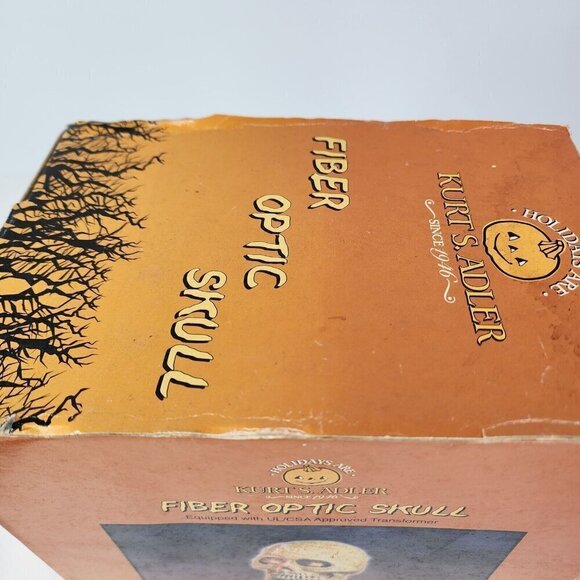 RARE VINTAGE KURT ADLER FIBER OPTIC SKULL CHANGES COLORS HALLOWEEN SKELETON HEAD - Picture 4 of 16